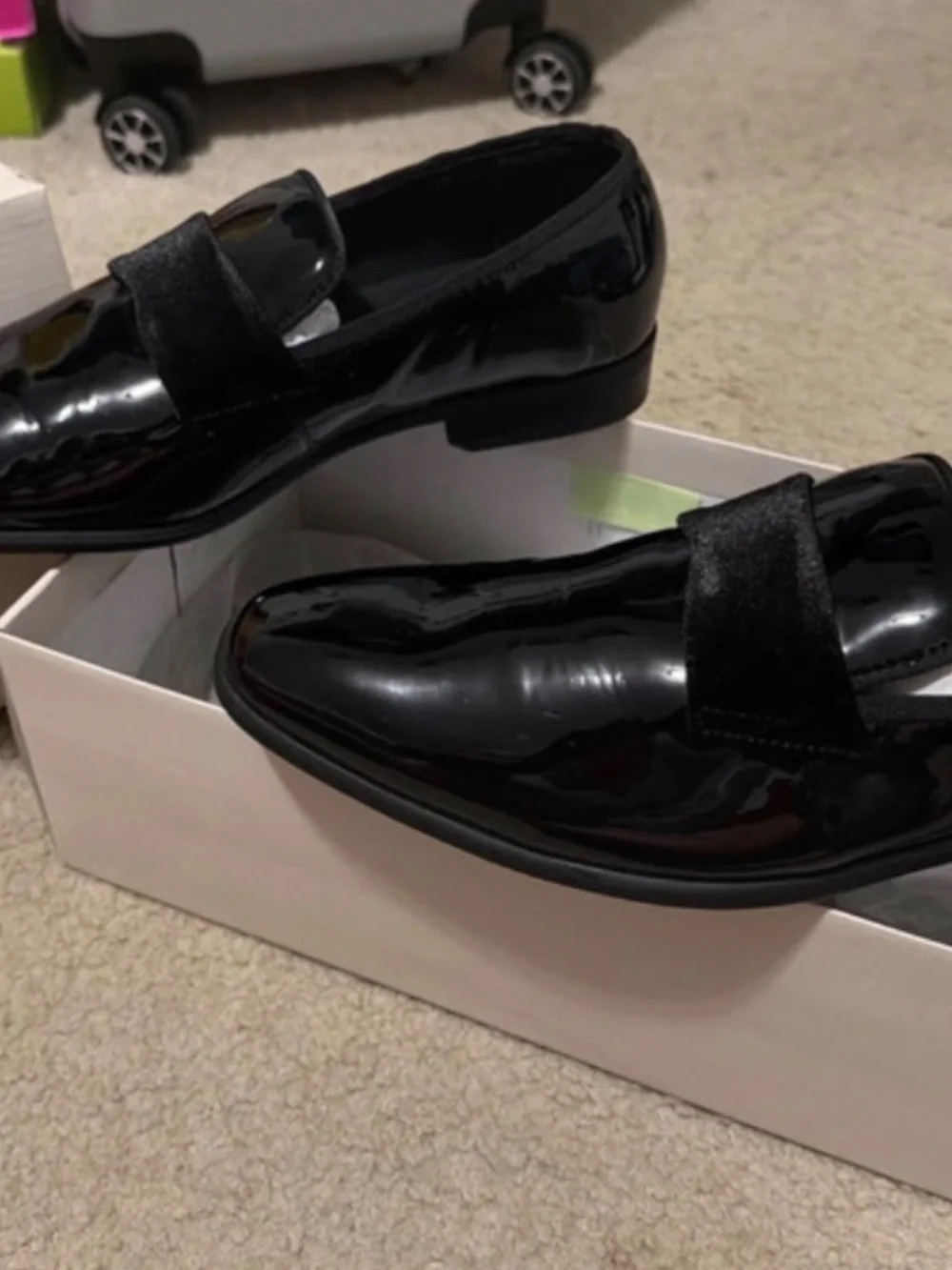 Black patent leather shoes